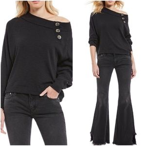 NWT Free People Don't Forget Me Knit Button-Detail